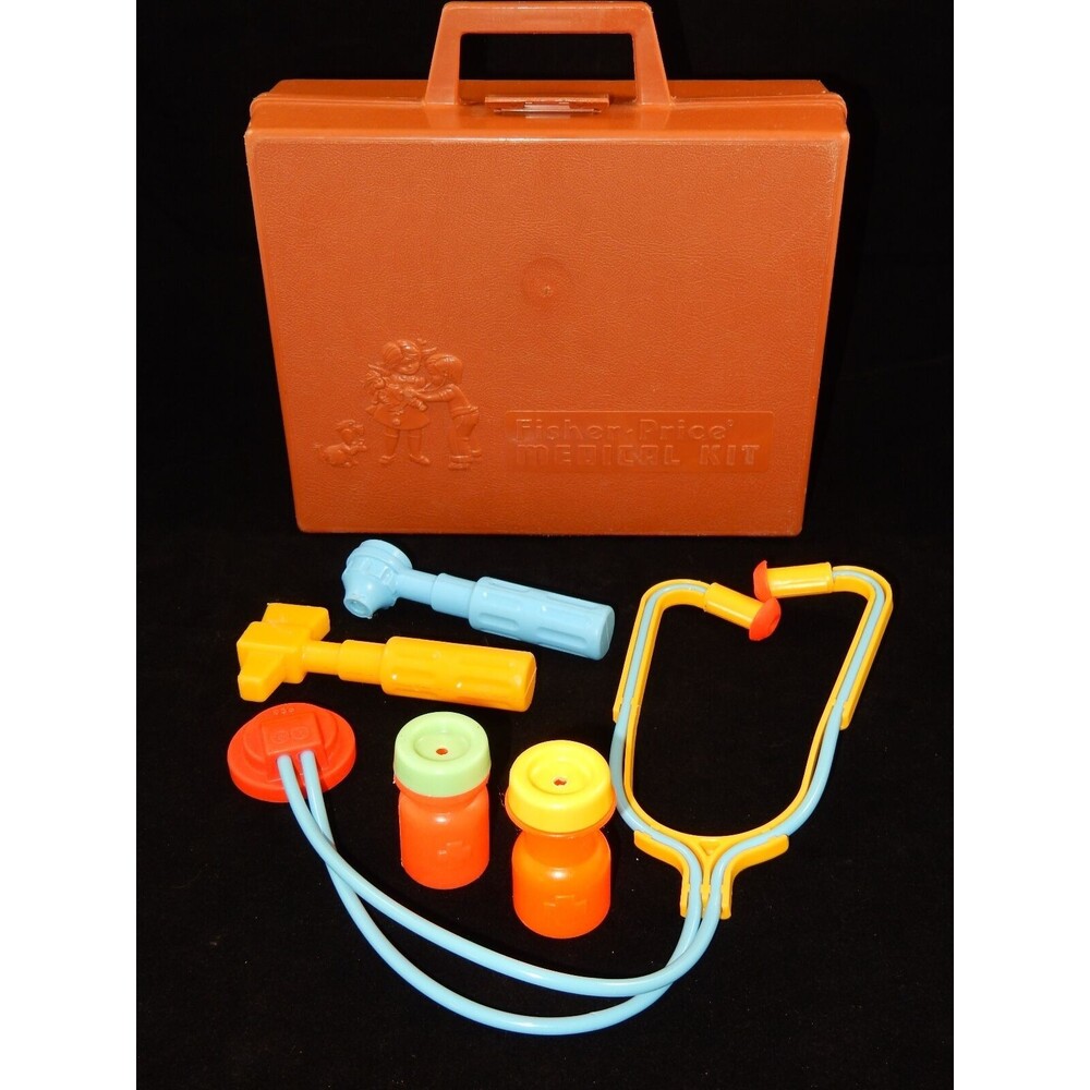 Fisher Price 1977 Dark Brown Medical Kit #936